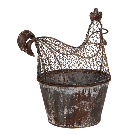 Cos Gaina metal maro gri vintage 39x39x25 cm