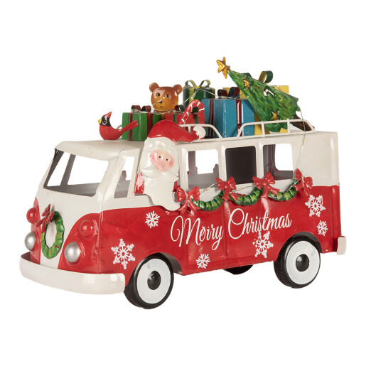 Masinuta decor Craciun cu led metal multicolor 31x15x21 cm