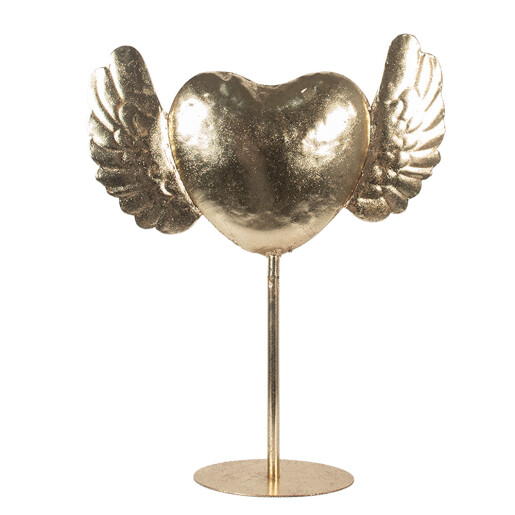 Decoratiune Inimioara metal auriu 38x11x47 cm