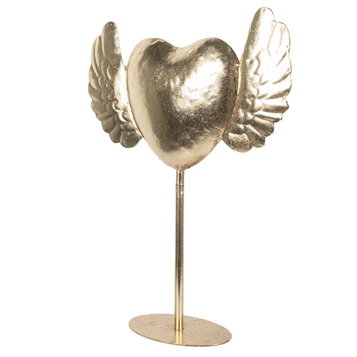 Decoratiune Inimioara metal auriu 38x11x47 cm