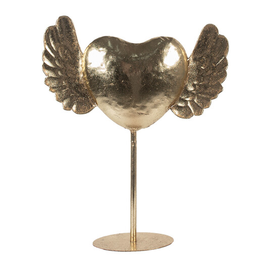 Decoratiune Inimioara metal auriu 38x11x47 cm