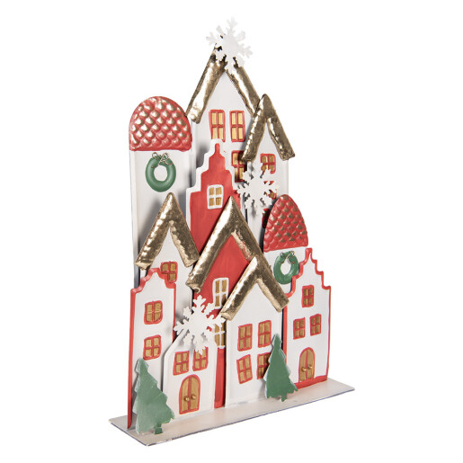 Casuta Craciun metal multicolor 30x8x46 cm