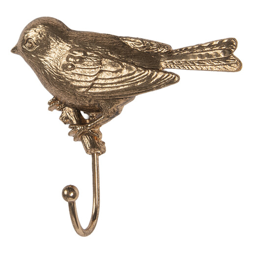 Cuier perete metal auriu Pasare 13x4x11 cm