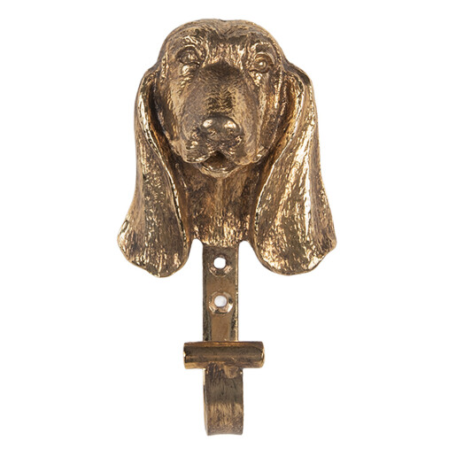 Cuier perete metal auriu Catelus 7x5x13 cm