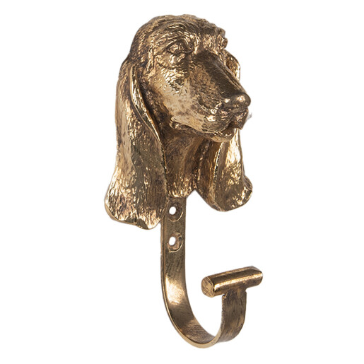 Cuier perete metal auriu Catelus 7x5x13 cm