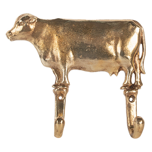 Cuier perete metal auriu Vacuta 17x4x15 cm