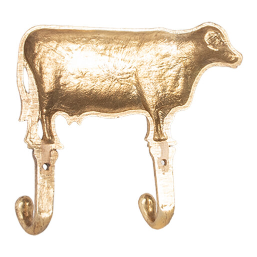 Cuier perete metal auriu Vacuta 17x4x15 cm