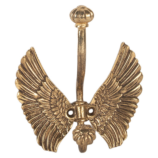 Cuier perete Aripi Inger metal auriu 12x6x13 cm