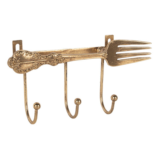 Cuier perete metal auriu 18x4x9 cm