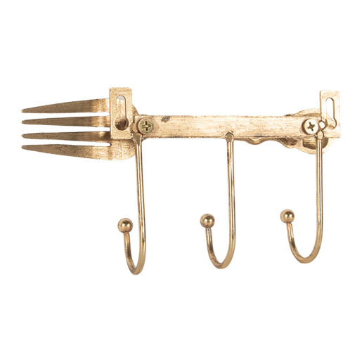 Cuier perete metal auriu 18x4x9 cm