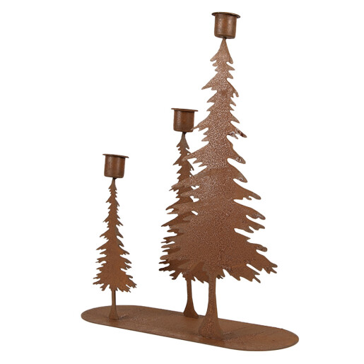 Sfesnice lumanari Craciun metal maro 25x9x33 cm