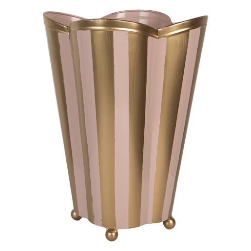 Vaza flori metal auriu roz 22x22x35 cm