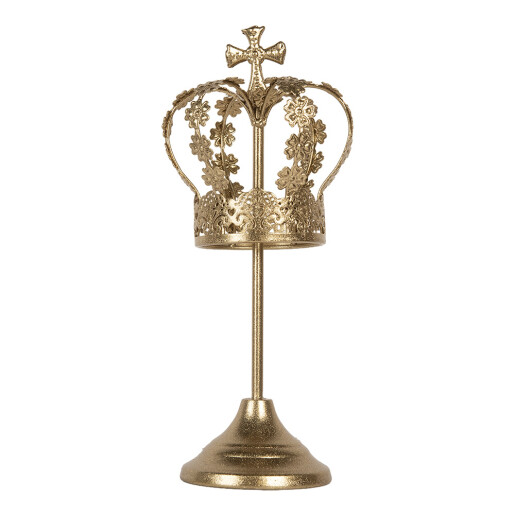 Decoratiune Coroana metal auriu Ø 12x30 cm