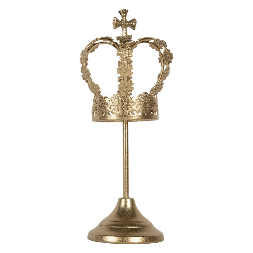 Decoratiune Coroana metal auriu Ø 12x30 cm