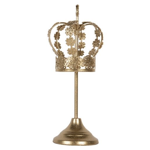 Decoratiune Coroana metal auriu Ø 12x30 cm