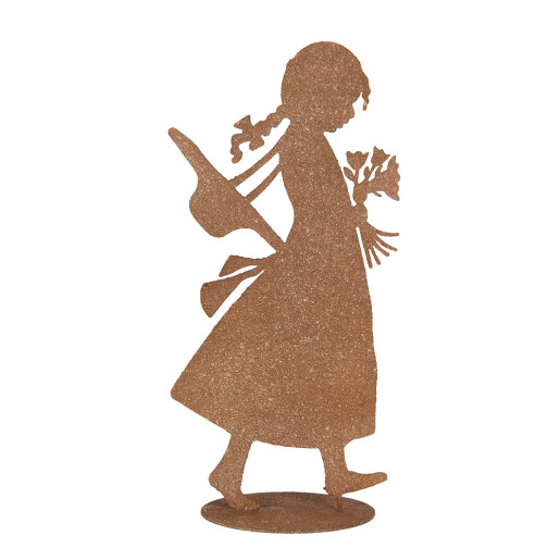 Figurina Fetita metal maro 21x10x43 cm