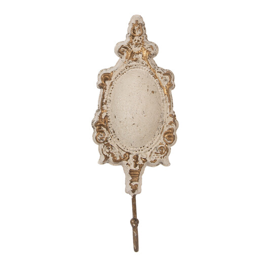 Cuier perete metal bej auriu vintage 12x4x31 cm