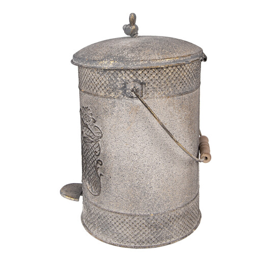 Cos gunoi cu pedala metal gri 24x24x31 cm