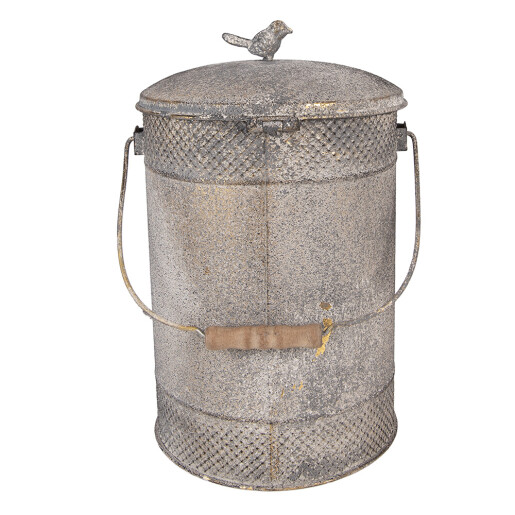 Cos gunoi cu pedala metal gri 24x24x31 cm
