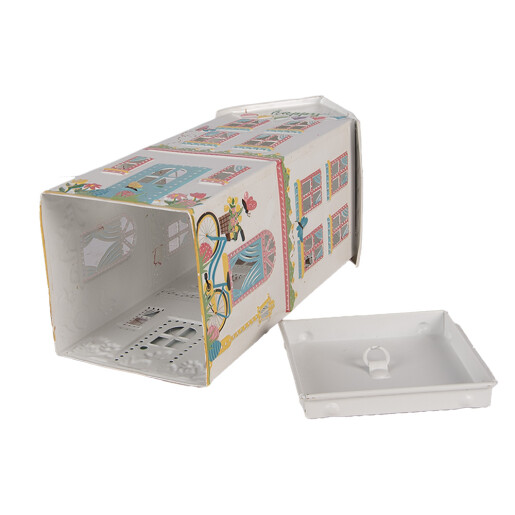 Casuta decorativa metal multicolor 11x12x28 cm
