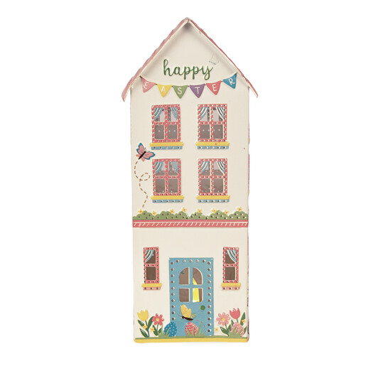 Casuta decorativa metal multicolor 11x12x28 cm