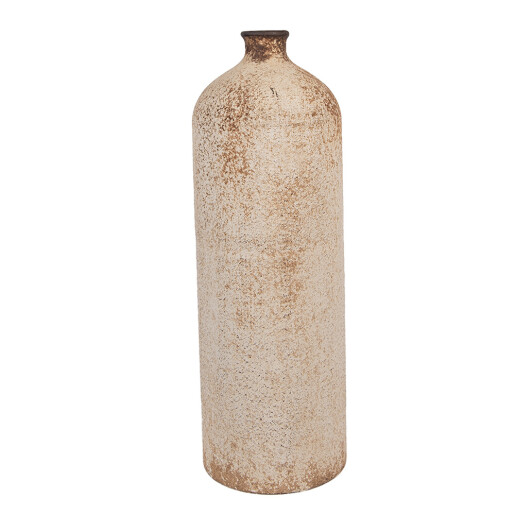Vaza flori metal bej vintage Ø 14x42 cm