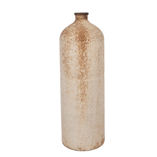 Vaza flori metal bej vintage Ø 14x42 cm