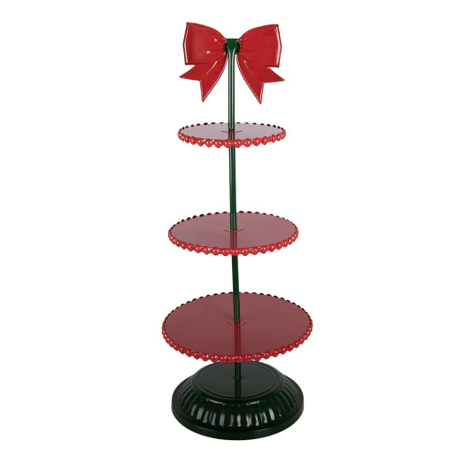 Platou supraetajat metal rosu negru Ø 31x80 cm