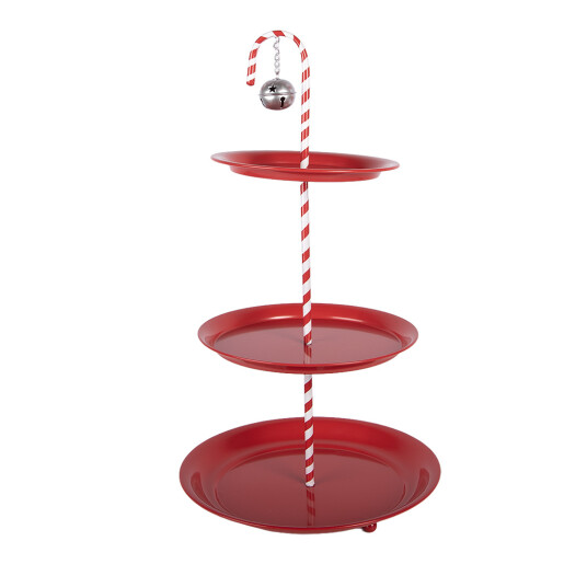 Platou supraetajat metal rosu  Ø 35x64 cm