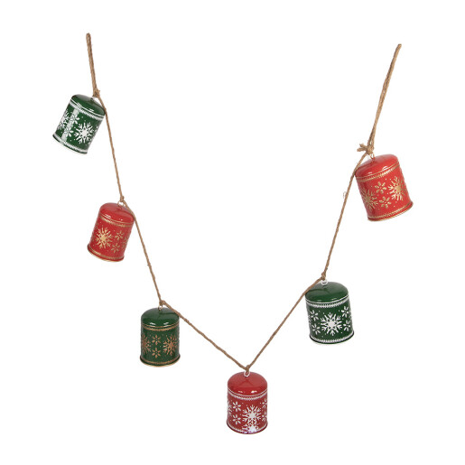 Ghirlanda Craciun clopotei metal multicolor 150x12x17 cm