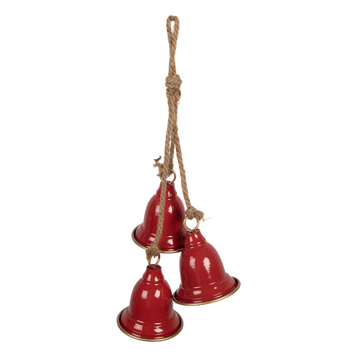 Clopotei Craciun metal rosu 17x23x52 cm