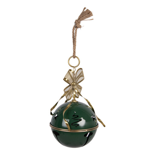 Clopotel Craciun metal verde auriu Ø 19x45 cm