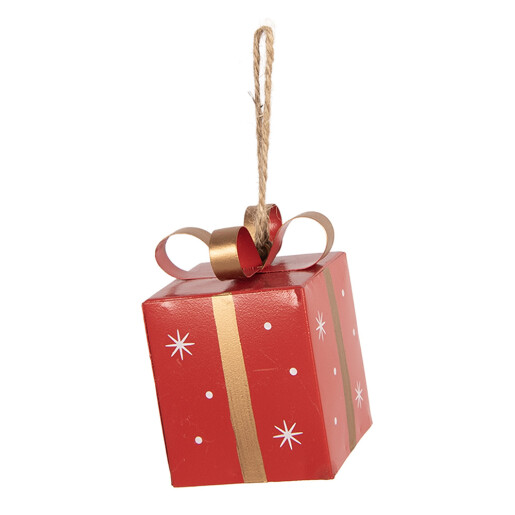 Ornament brad Craciun Cadou metal multicolor 5x5x8 cm