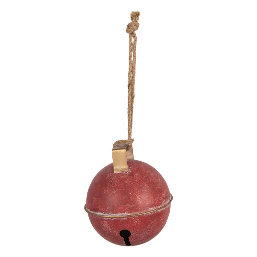 Clopotel Craciun metal auriu rosu Ø 16x18 cm
