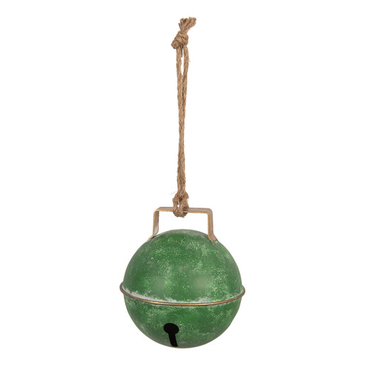 Clopotel Craciun metal auriu verde Ø 16x18 cm