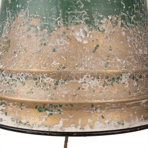 Clopotel Craciun metal auriu verde vintage Ø 42x46 cm