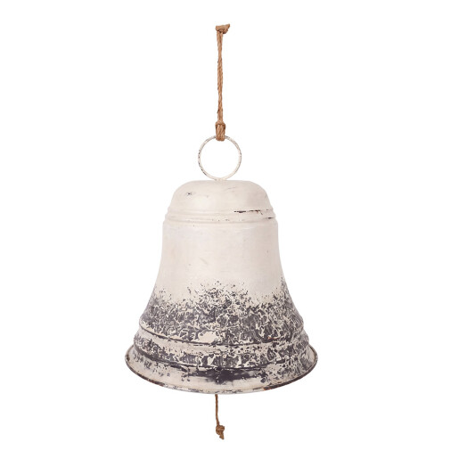 Clopotel Craciun metal alb gri vintage Ø 42x46 cm