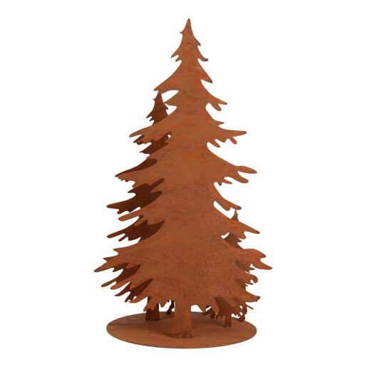 Decoratiune Craciun Brazi cu Ren metal maro 30x25x50 cm