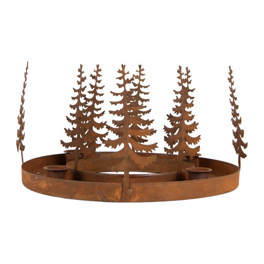 Suport lumanari Craciun metal maro Ø 20x14 cm