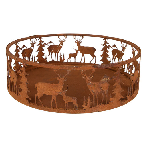 Bol decorativ metal maro Forest Ø 25x7 cm