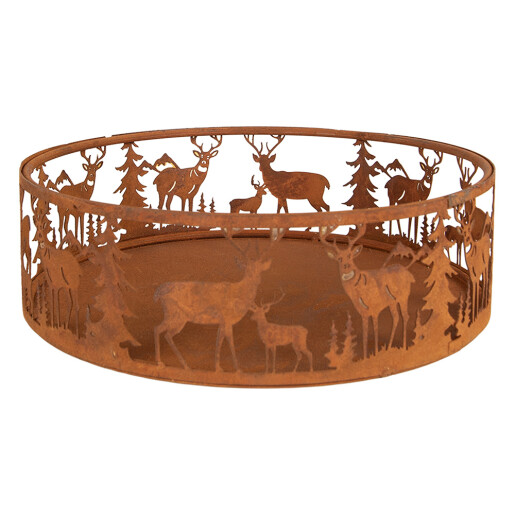 Bol decorativ metal maro Forest Ø 25x7 cm
