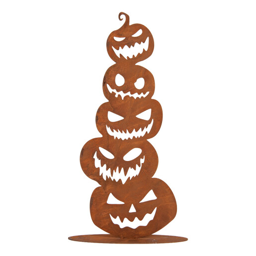 Decoratiune Halloween Dovleci metal maro 15x20x40 cm