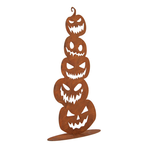 Decoratiune Halloween Dovleci metal maro 15x20x40 cm