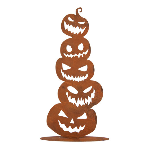 Decoratiune Halloween Dovleci metal maro 15x20x40 cm