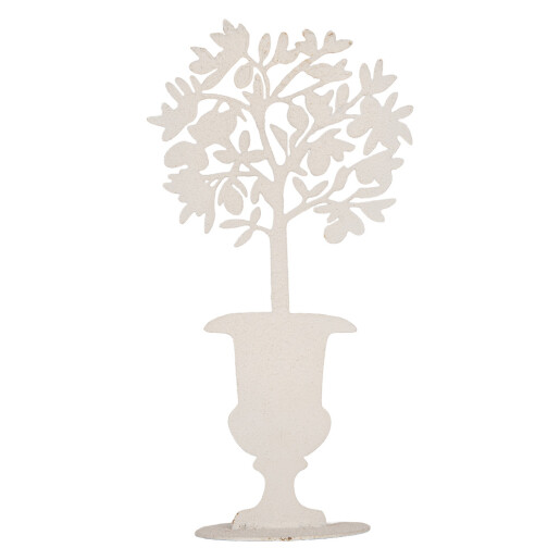 Decoratiune Floare metal alb vintage 16x10x29 cm