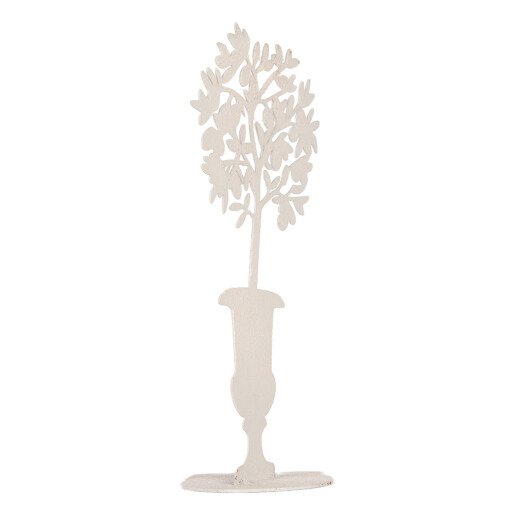 Decoratiune Floare metal alb vintage 16x10x29 cm