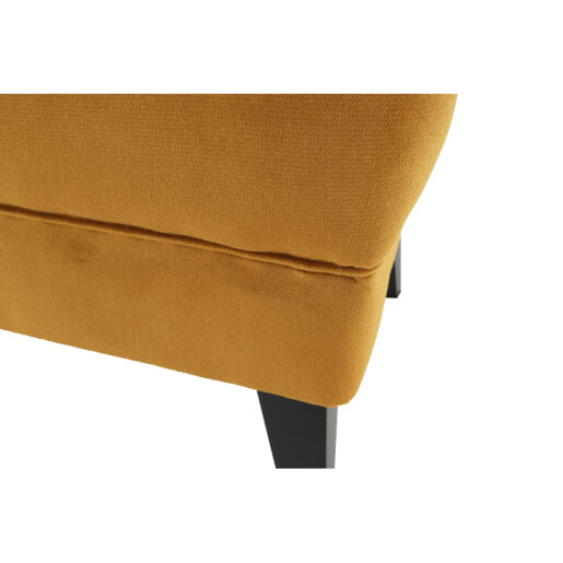 Taburet textil galben lemn negru Rodeza 50x43x50 cm