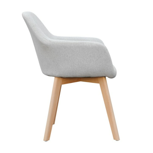 Fotoliu de design textil gri lemn fag Clorin 56x60x82 cm
