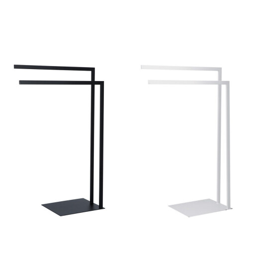 Set 2 suporturi prosoape fier alb negru 50 x 24 x 80 cm