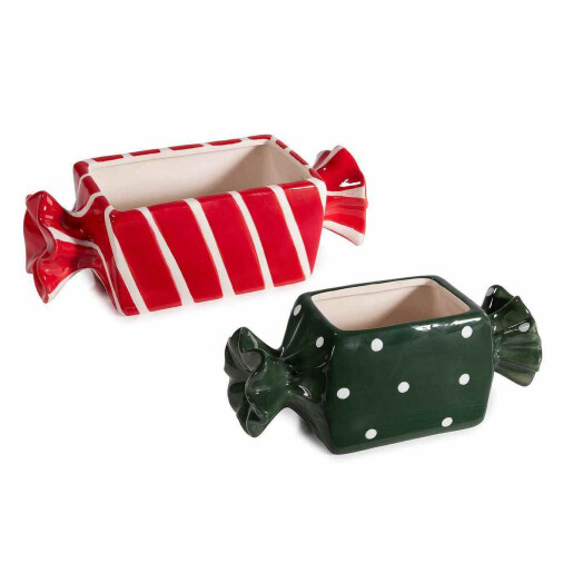 Set 2 boluri Acadele ceramica multicolora cm 22,5 x 9 x 7,5 H, 21 x 8,5 x 8,5 H